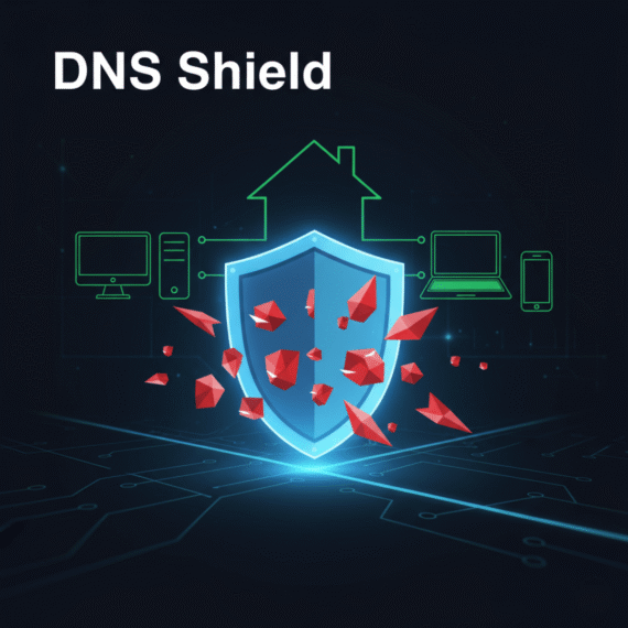 DNS Shield protection icon for network security.