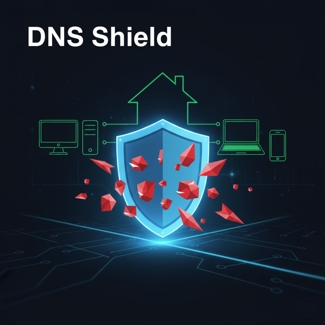 DNS Shield protection icon for network security.