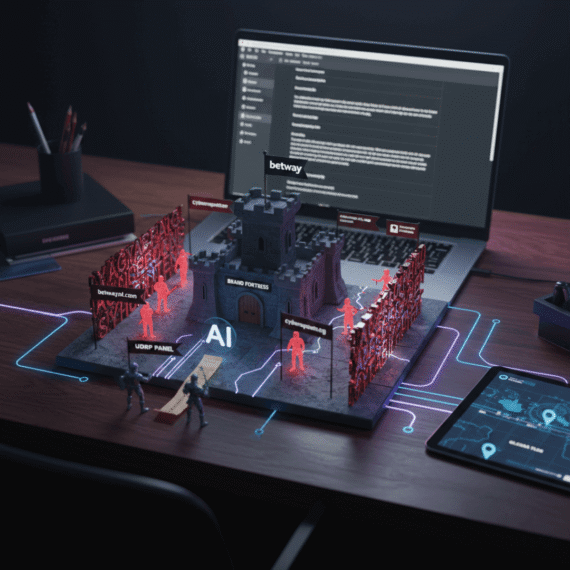 A close-up, dimly lit image of a computer keyboard with the letters "BETWAY" highlighted in a subtle glow. The "NL" keys are also slightly highlighted, and a reflection of a betting website interface is visible on the screen.