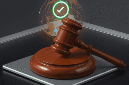 Gavel on keyboard showing new domain registration obligations India rules.