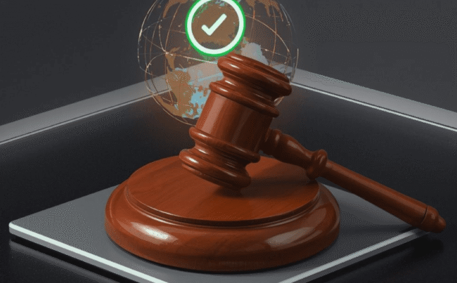 Gavel on keyboard showing new domain registration obligations India rules.