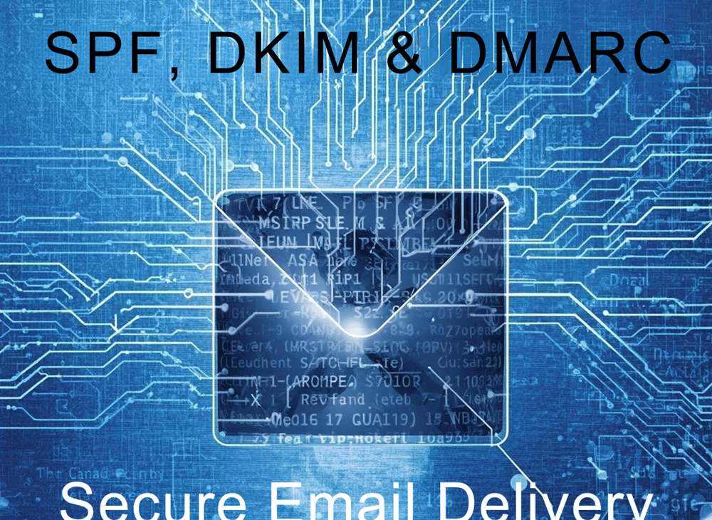 The SPF, DKIM, and DMARC protocols working together to ensure secure email delivery.