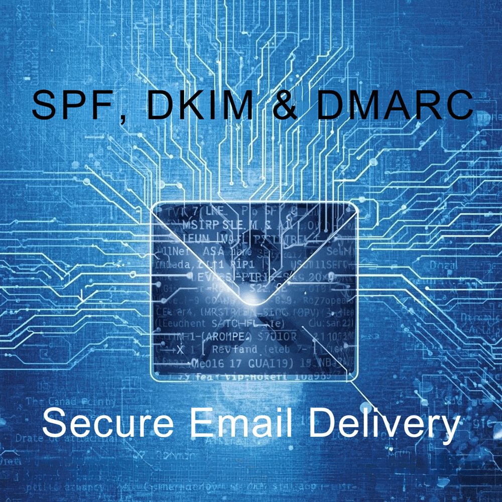 The SPF, DKIM, and DMARC protocols working together to ensure secure email delivery.