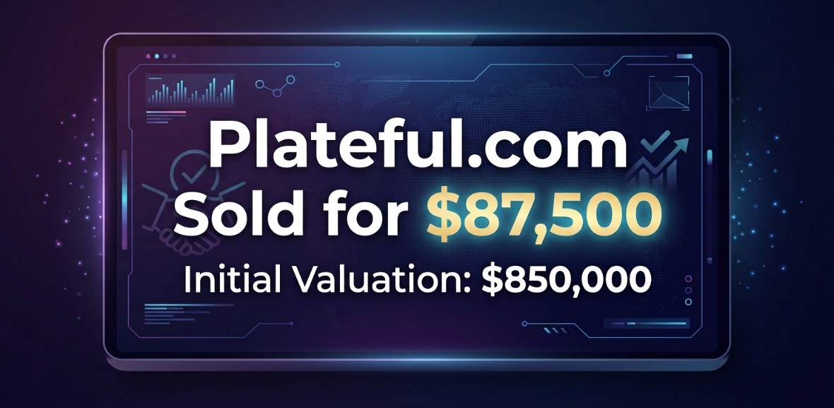 Plateful.com sold for $87,500 domain name sale