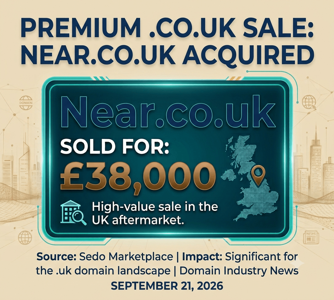 September 21 domain sales featuring Near.co.uk at $11,077
