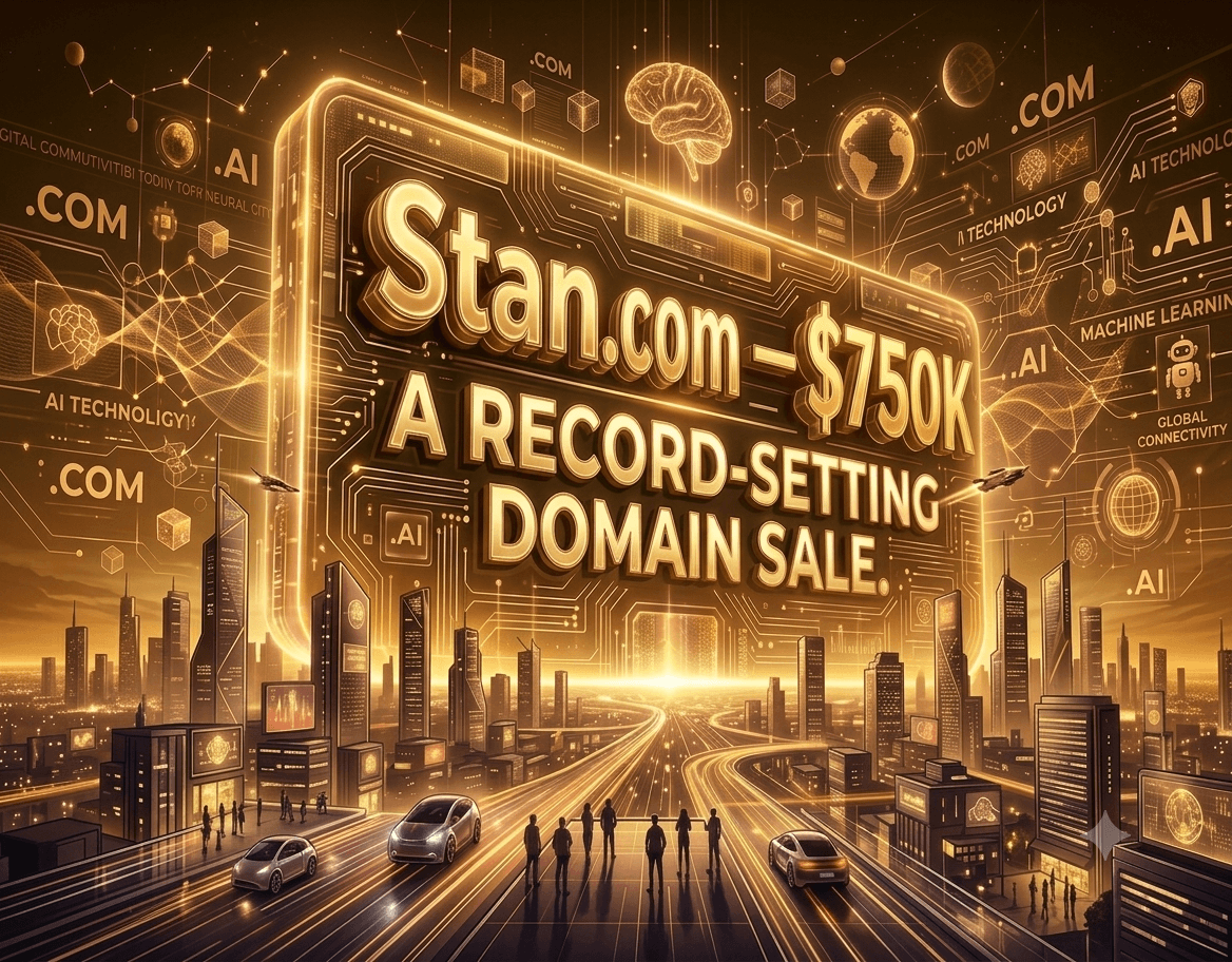 Top domain sales in August 2026 led by Stan.com at $750,000