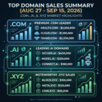 Top domain sales from August 27 to September 15 2026