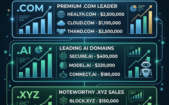 Top domain sales from August 27 to September 15 2026
