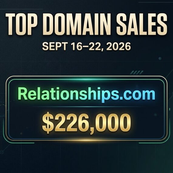 Top domain sales September 16-22 2026 led by Relationships.com