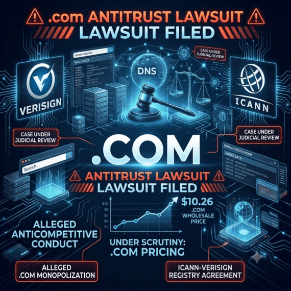Verisign and ICANN face antitrust lawsuit over .COM domain pricing